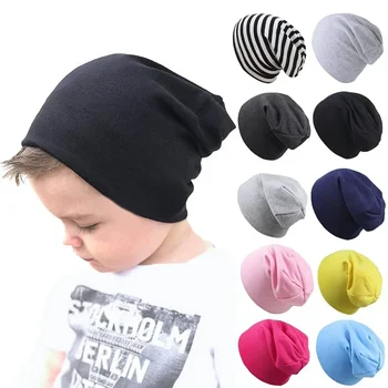 Moda Düz Renk çocuk şapkaları Toddler Erkek Bebek Kız Bebek Pamuk Yumuşak Sıcak Earmuffs Şapka Kasketleri Kap Kış Örme Yenidoğan Şapka