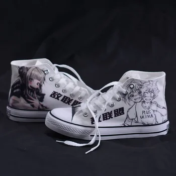 Yüksek Q Unisex Anime My Hero Academia kanvas ayakkabılar Tiki Öğrenci Plimsolls Rahat Boku Hiçbir Kahraman Academia Ayakkabı Halat Tabanlı Ayakkabı