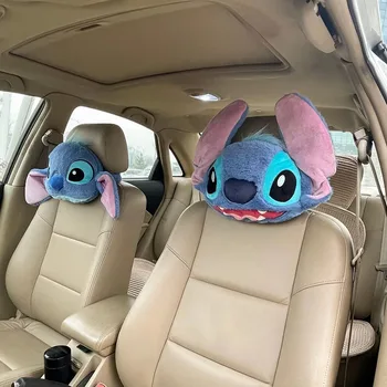 Kawaii Disney Dikiş Araba Boyun Koruma Yastık Karikatür Anime Sevimli Kız peluş oyuncaklar Emniyet Kemeri Koruyucu Kapak Araba Süslemeleri