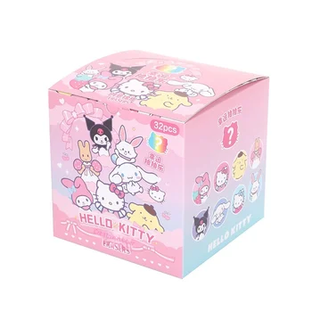 32 Parça Set Sanrio Hello Kitty Kuromi Melodi Cinnamoroll Dıy Kawaii kurşun kalem silgisi Aksiyon Figürü Öğrenci Malzemeleri çocuk Sta