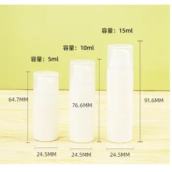 1 adet 5ml 10ml 15ml Boş Plastik Kozmetik Şişe Seyahat Sıvı Şişeleri beyaz Havasız Pompa Vakum Tuvalet Konteyner