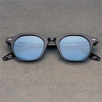 2022 Yeni Moda Vintage Jöle Tarzı Ekleme Asetat Güneş Gözlüğü UV400 Polarize TAC Lens Poligon Tasarım Kadın Erkek Yüksek Kalite
