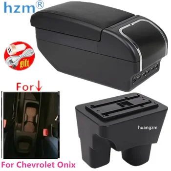 Chevrolet Onix için Kol Dayama Kutusu Cavalier Merkezi saklama kutusu İle Su Bardağı Tutucu Küllük PU Deri Geri Çekilebilir USB Şarj