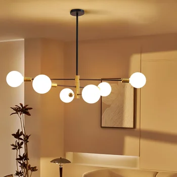 Siyah altın Modern iskandinav E27 LED avize ev aydınlatma LED lamba yemek ışıkları oturma odası avize LED lamba tavan lambası