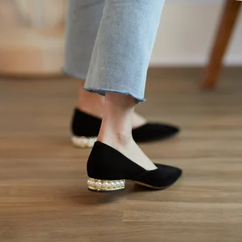 2023 Spirng Kadınlar Flats Kare Ayak Bayanlar bale ayakkabıları Rahat Düz Ofis iş ayakkabısı Kadın Loafer'lar Kadın Bot Ayakkabı