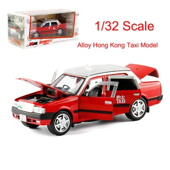 1/32 Ölçekli Hong Kong Taksi Metal Döküm Alaşım Oyuncak Arabalar Modelleri Erkek Çocuk Çocuklar Araçlar Koleksiyonu Hediye