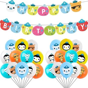 En Octonauts Mutlu Doğum Günü Partisi bebek duş dekorasyonu Balonlar Octopod Kaptan Barnacles Peso Kwazii Numarası Balon Çocuklar Hediye