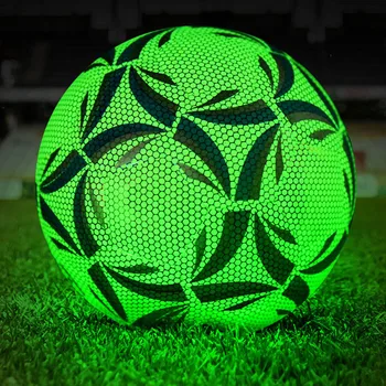 Boyutu 5 Parlayan futbol Topu Aşınmaya Dayanıklı Aydınlık futbol Topları Gece Oyunları Eğitim Hediyeler Aydınlık Futbol Topları PU Futbol