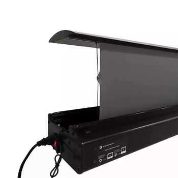 120 İnç Motorlu elektrikli projektör perdesi Ust Alr Roll Up Pet Kristal Ekran Projeksiyon Ekranları
