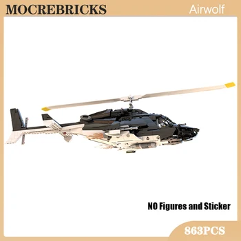 TV Yaratıcı Tasarım Teknolojisi Uçak Helikopterler Airwolf MOC Yapı Taşı 1: 25 Ölçekli Model Tuğla Oyuncaklar çocuk doğum günü hediyesi