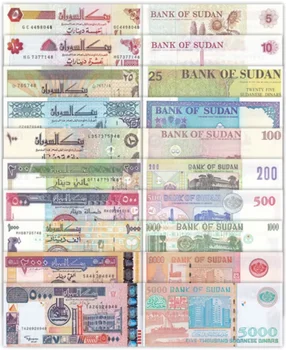 1992-2002 Sudan 5-5000 Pound Orijinal banknotlar UNC (Fuera De uso Ahora Koleksiyonları)