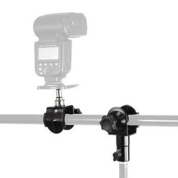 C tipi 2 in 1 kamera şemsiye tutucu klip kelepçe braketi Tripod ışık standı fotoğraf 1/4 vida kafa kamera lamba tutucu