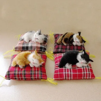 Yapay Simülasyon Mini Kediler Süsler Sevimli Bez Ped Peluş Sahte Kediler Çocuk doğum günü hediyesi Ev Yatak Odası Yaratıcı Dekorasyon