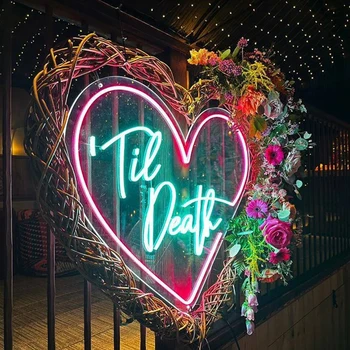 Ölüm Neon ışıkları İşareti Düğün Neon Dekor Odası Estetik Özel Led Neon Burcu Duvar Dekorasyonu Nişan Neon Led İşareti