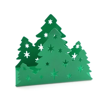 91AD Basit Moda Kağıt Standı Masa Üstü Noel Ağacı Şekli Paslanmaz Çelik Kağıt Rafı
