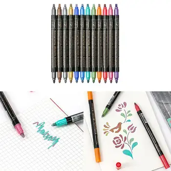 12 adet lıc işaretleme kalemleri 12 Renk Boya Belirteçleri Kağıt, İşçiliği, Karalama Defteri, Boyama