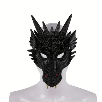 1 adet Noel Ejderha Maskesi Noel Karnaval 3D Korku Ejderha Maskesi Cosplay Sahne Performansı Maskesi Ürünleri Dans Partisi Sahne