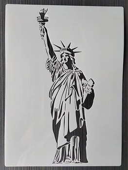 21 * 29Cm özgürlük heykeli DIY Katmanlı Şablonlar duvar tablosu Mobilya Karalama Defteri Boyama Kabartma Albümü Dekoratif Şablon