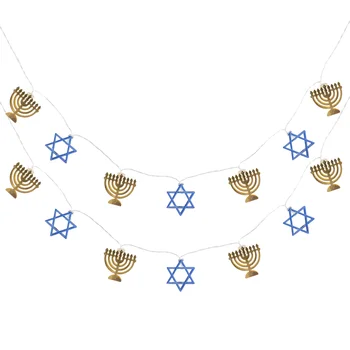Hanuka perili dizi lamba şamdanlar Menorah ferforje Chanukah süslemeleri Menorah parti düğün DIY dekor ışık
