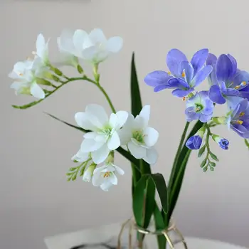 Yapay çiçek bitki 2 çatal Cymbidium orkide ev düğün dekor süsleme