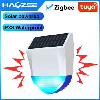 Tuya Akıllı Zigbee siren alarmı İle Su Geçirmez Dış Mekan Güneş Ve USB Güç Kaynağı İsteğe Bağlı 95dB Uzaktan Kumanda