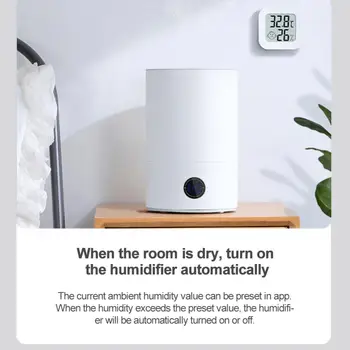 Akıllı Yaşam Kapalı Higrometre Akıllı Ev Sıcaklık Nem Dedektörü Akülü Destekler Amazon Alexa Hava İstasyonu Mini