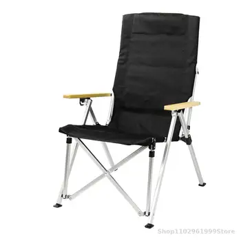Açık kamp sandalyesi 3-Speed Ayarlanabilir Uzun sırtlı sandalye Katlanır recliner bahçe piknik plaj dinlenme sandalyesi