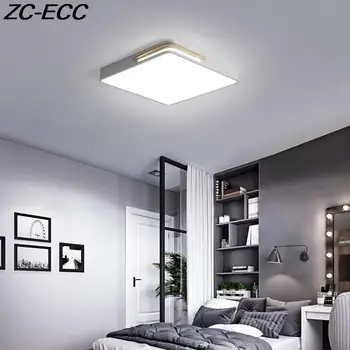 Basit kare LED tavan lambaları yatak odası oturma odası için İskandinav mutfak çalışma kısılabilir avizeler tavan ışıkları ev dekor lambası