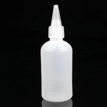 10 adet 100ML Şeffaf sıkılabilir şişe Boş Sıkma Ucu Şişe Şeffaf sıkılabilir şişe Ölçekli Tutkal Depolama ( Beyaz )