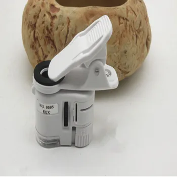 Evrensel 60X Cep Telefonu Mikroskop Makro Lens Zoom Mikro Kamera Klip İle led ışık