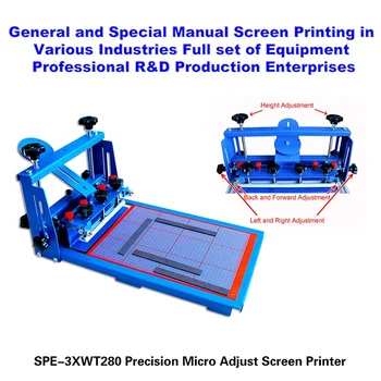 Hassas ince ayar parmak izi istasyonu SPE-3XWT280 serigrafi serigrafi baskı makinesi el baskı masa ekranı