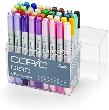 COPİC CMI36A Ciao İşaretleyici Seti 36 Renk Seti A, ultra bükülebilir, düşük koku, alkol bazlı mürekkepler