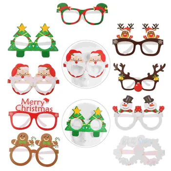 9 Adet Kağıt 3D Gözlük Kek Dekor Noel Oyuncaklar Aldult Çerçeveleri Parti Malzemeleri Sahne Çocuk Noel