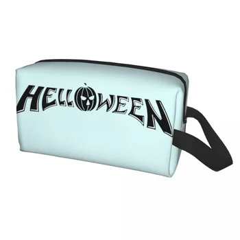 Helloween Kaleci Yedi Tuşları Bölüm makyaj çantası Ağır Metal Kaya Makyaj kozmetik düzenleyici Güzellik Depolama Dopp Kiti Durumda