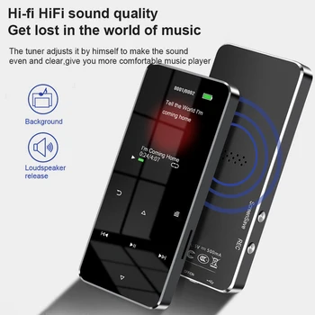 MP4 Çalar 2.0 İnç Metal Dokunmatik MP3 MP4 Müzik Çalar Bluetooth 5.0 Destek Kartı Dahili Hoparlör FM Radyo Çalar Saat E-Kitap