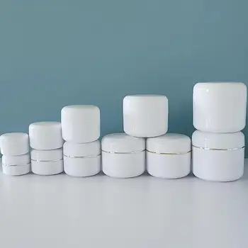 150g Seyahat Yüz Kremi Losyon Kavanoz Doldurulabilir Şişeler Boş Makyaj Seyahat Kozmetik Konteyner Beyaz Plastik Boş Makyaj Kavanoz Pot