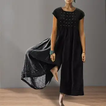 Elbise-up Nefes Zarif Vintage Artı Boyutu Bayan Tulum kadın giysisi