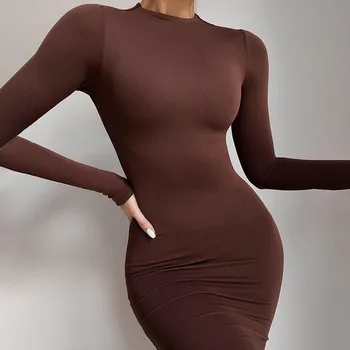 Plaj Cover Up Kadınlar İçin Tatil Kıyafetleri yaz elbisesi Kaplı 2023 Yeni Sıkı Düz Renk Seksi Kalça Kadın Spandex Mayo