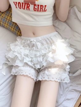 Nicemix Sevimli Ruffled Dantel Şort Kadın Kabak Pantolon Etek Desteği Anti-ışık Jk Tayt Lolita Bloomers Güvenlik Pantolon Kız için