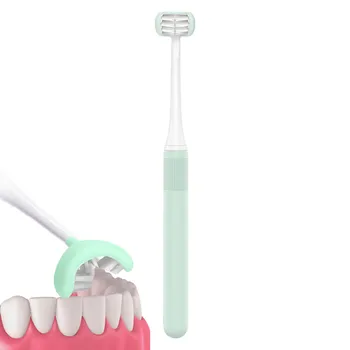 Yeni 3D Diş Fırçası Üç taraflı U şeklinde Sarılmış Yumuşak Kıl Diş Fırçası Silikon Çocuklar Yetişkinler Diş Ağız Bakımı Temizleme