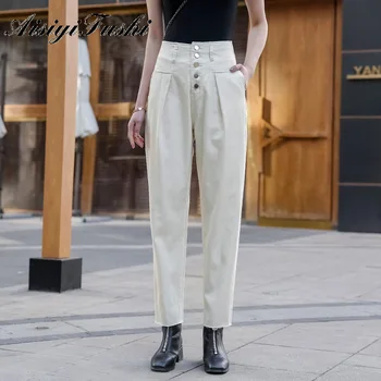 AISIYIFUSHI Beyaz Erkek Arkadaşı Kot Kadın Beyaz Jean Pantolon Kore Yüksek Bel Mavi dar kot Klasik Yüksek Bel Skinny Jeans