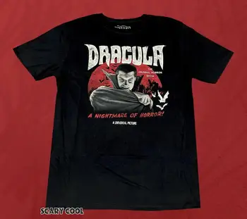 Yeni Dracula Orijinal Korku Erkek Vampir Vintage Gerileme T-Shirt