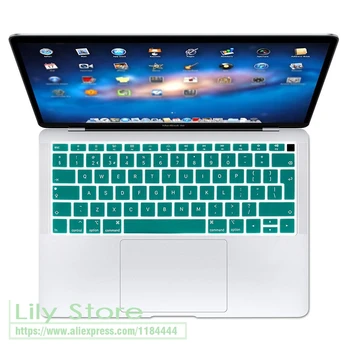 MacBook Air 13 için A1932 Dokunmatik KİMLİĞİ ile 2018 A 1932 Su Geçirmez Silikon İngilizce Klavye Kapak Cilt Laptop Klavye Koruyucu