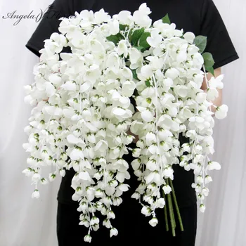 Asılı Yapay Wisteria Çiçek Dize Düğün için, Zemin Çiçek Düzenleme, Sahte Bitkiler Asma, Ev Dekorasyon, 97cm
