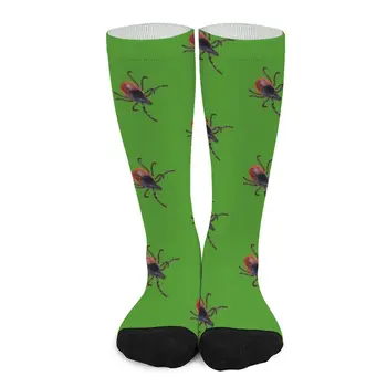 Kadın Siyah bacaklı Kene Yeşil bir Arka Plan üzerinde Çorap Eğlenceli çorap komik çoraplar erkekler için sepet topu