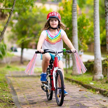 Çocuk Bisiklet Gidon Flamalar Sapları Püsküller Şeritler Bebek Taşıyıcı Aksesuarları itme skuter Çocuk Bisiklet Şerit