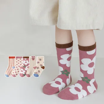 Çiçek Baskı Rahat Çorap Çorap Moda Yeni Desen Sevimli Karikatür Sonbahar Kış Sıcak Pamuklu Çorap генскиегулки