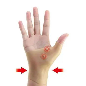 1 Adet Manyetik Terapi Bilek El Başparmak Desteği Eldiven Silikon Jel Artrit Basınç Düzeltici Masaj Ağrı kesici Eldiven
