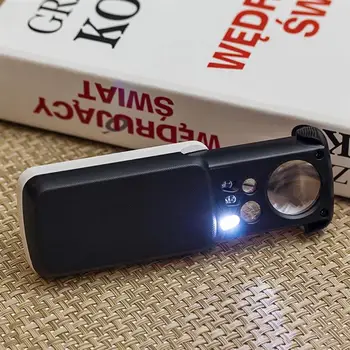 Akrilik optik Lens cepler büyüteç büyüteç Kuyumcu gözlük camı büyüteç ile LED ve UV ışık takı değerleme / Okuma