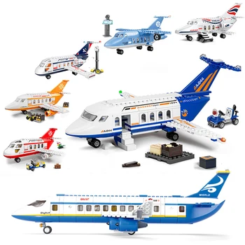 Şehir Havaalanı Yolcu uçağı Uçak Havaalanı Setleri Tamir İstasyonu Lansmanı oyuncak inşaat blokları Tuğla Jetleri Arkadaşlar Kargo Roket